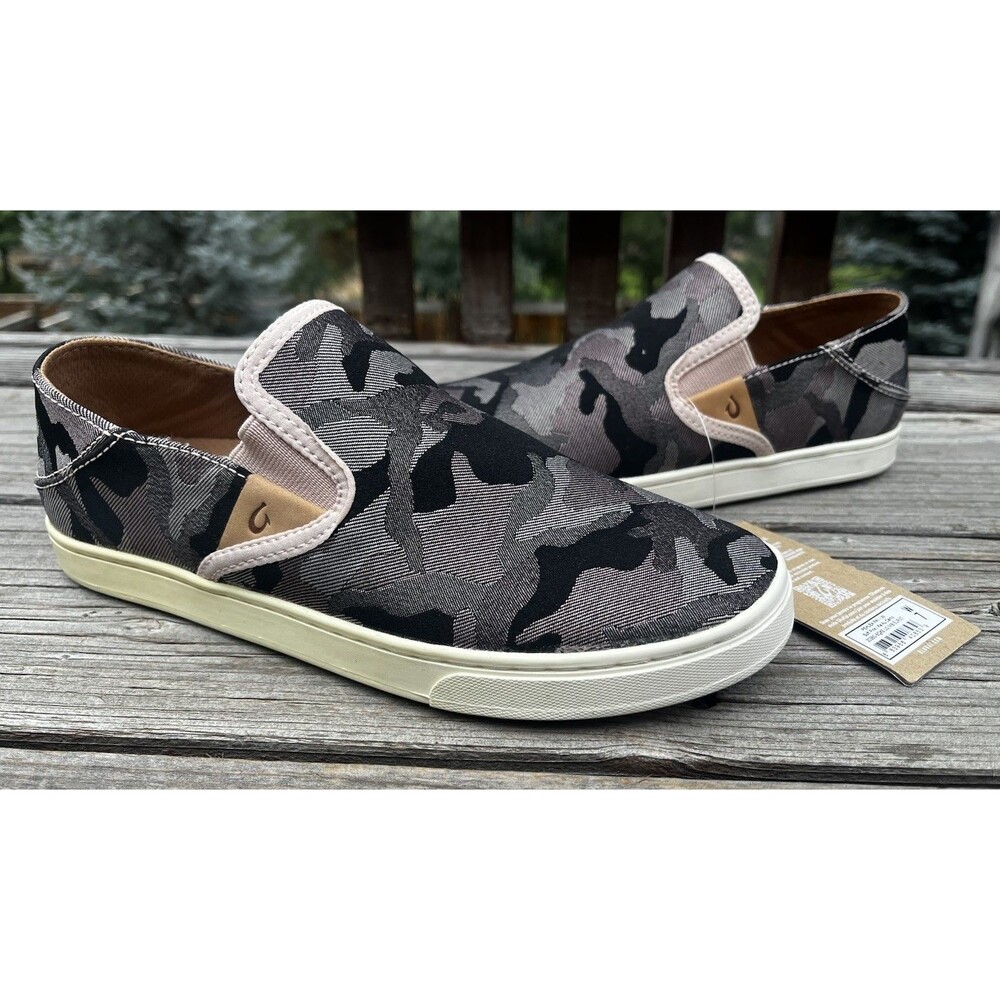 New! Olukai Pehuea Pa'i Women's 7 Slip-On Sneakers Soft Pink/Ke Au Camo